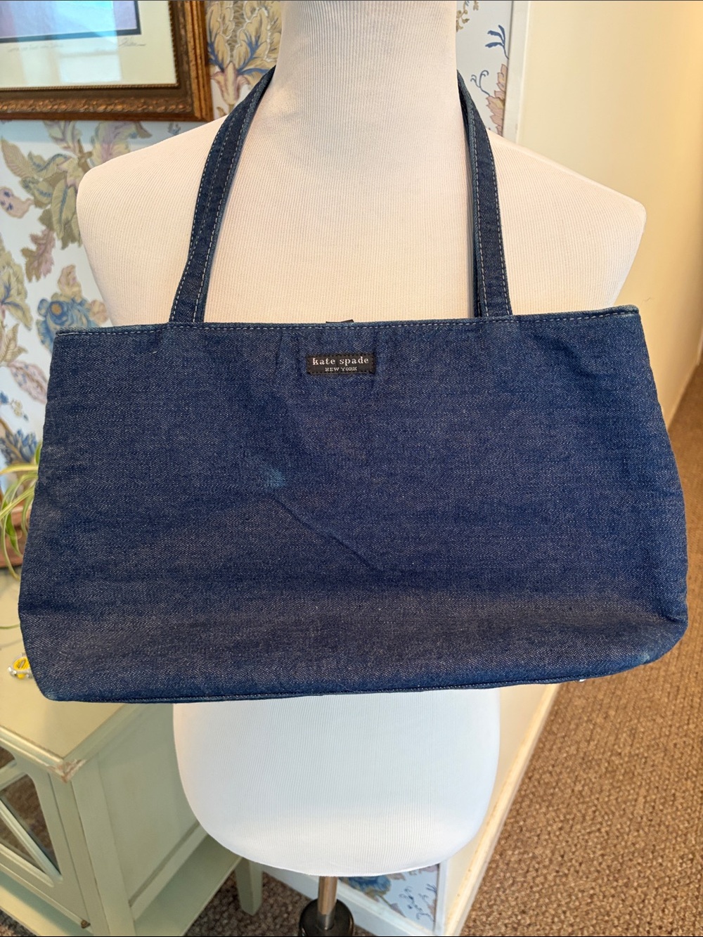 Vintage kate spade Dark Blue Denim Tote